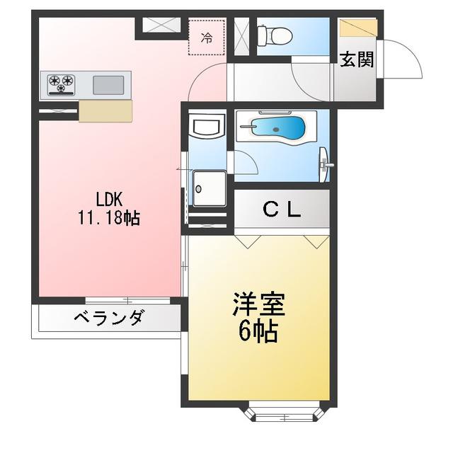 アーバンシティ(1LDK/1階)の間取り写真