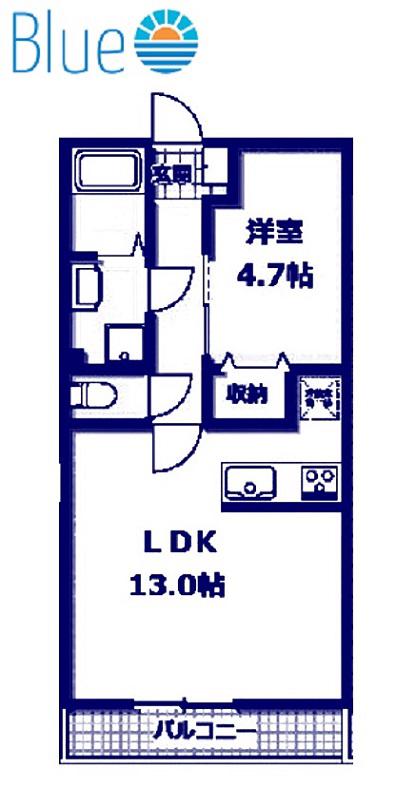 ブリリアント保土ヶ谷(1LDK/1階)の間取り写真