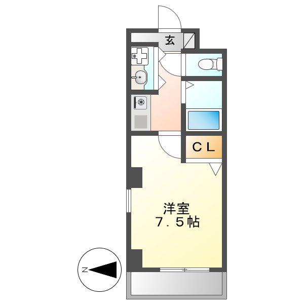 アヴァンセドミール(1K/3階)の間取り写真