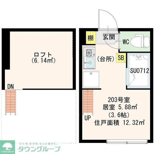 CERESIA神楽坂(ワンルーム/2階)の間取り写真