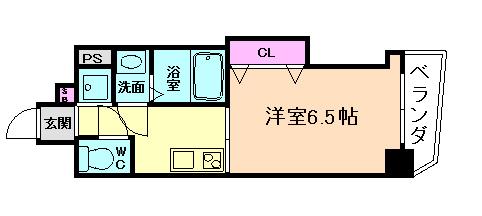 LUXE福島(1K/2階)の間取り写真