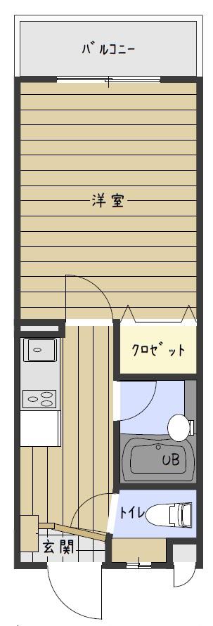 サンハイツ田中(1K/2階)の間取り写真