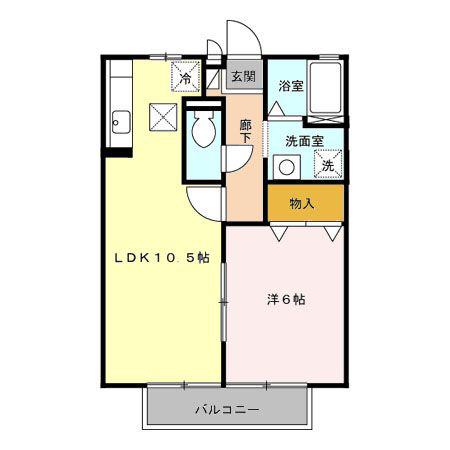 クレール伊勢(1LDK/1階)の間取り写真