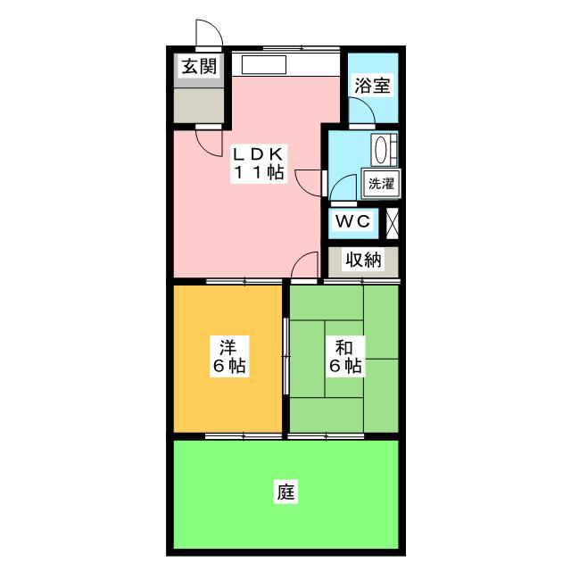 シズタン パークハイツ(2LDK/1階)の間取り写真
