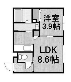 MARRIOTT共栄町(1LDK/3階)の間取り写真