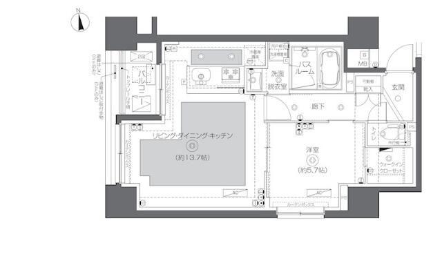 ZOOM秋葉原SQUARE(1LDK/7階)の間取り写真