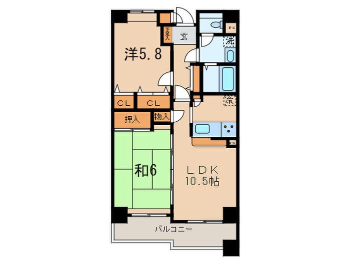 プレジール鷺沼(2LDK/5階)の間取り写真