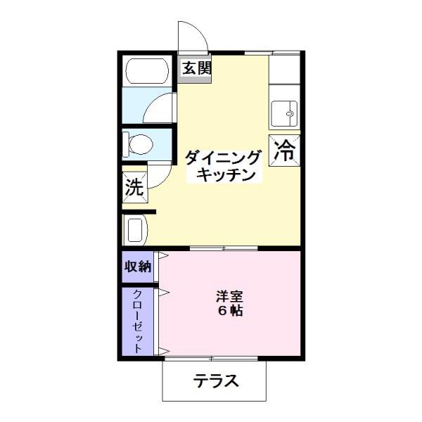 フレンドハイツ(1DK/1階)の間取り写真