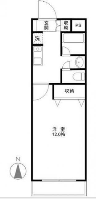 セゾン大分駅前(1K/3階)の間取り写真