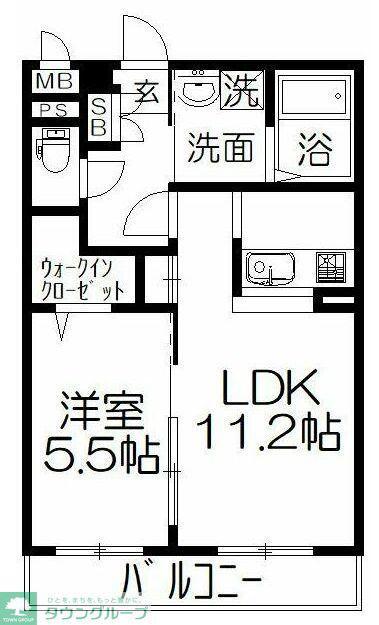 JULIE・MU2II(1LDK/2階)の間取り写真
