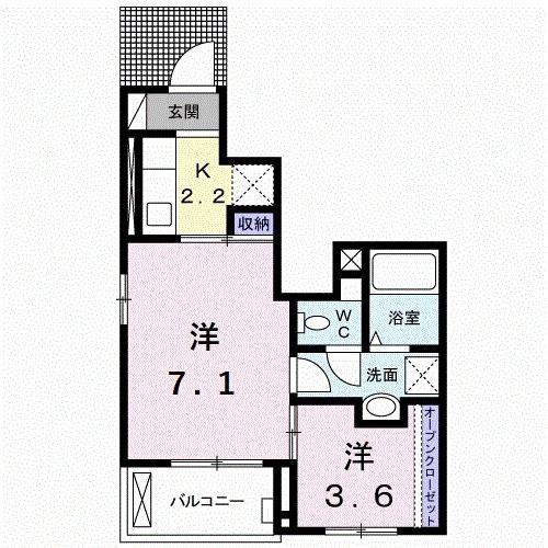 メゾン ド テラ(1LDK/1階)の間取り写真