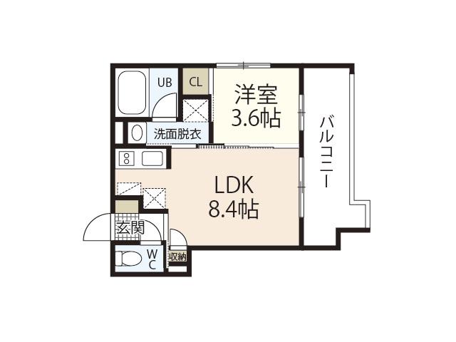ETERNO江波(1LDK/1階)の間取り写真