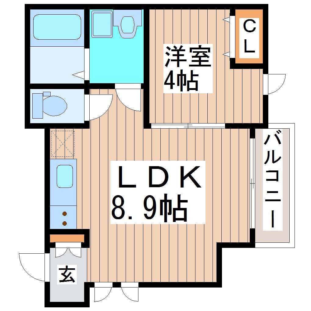 カバリーノ小田原(1LDK/1階)の間取り写真