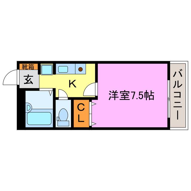 リバティヒルズ21(1K/1階)の間取り写真