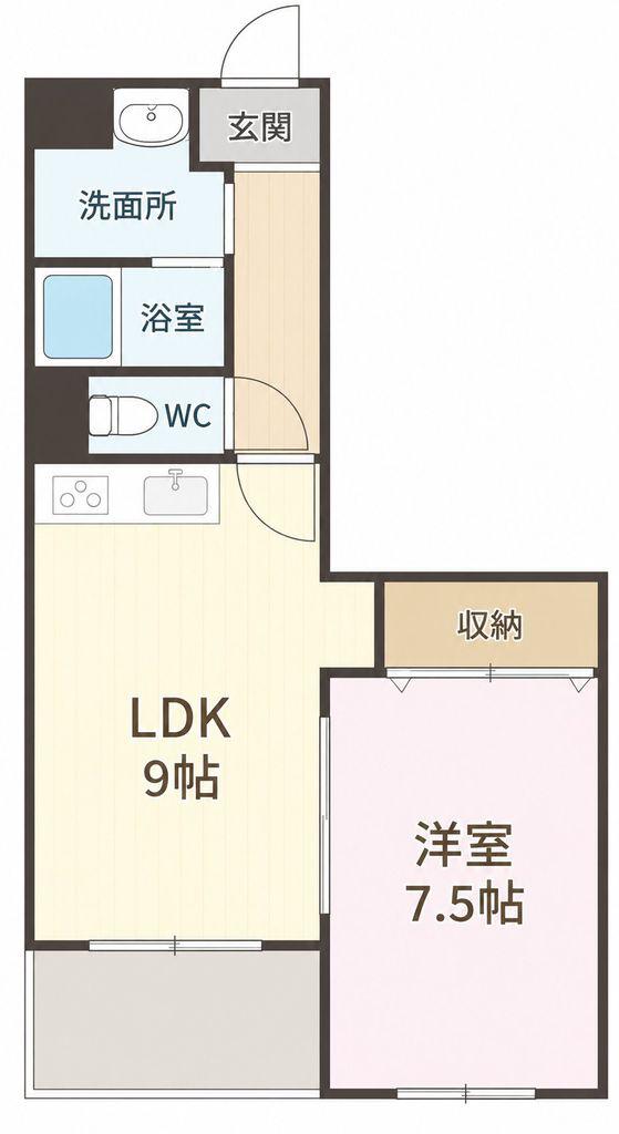 グランデージ中野栄(1LDK/2階)の間取り写真