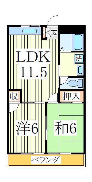K・S コーポ(2LDK/1階)の間取り写真