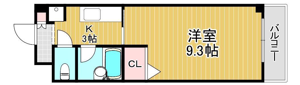 ギャレ グラン(1K/4階)の間取り写真