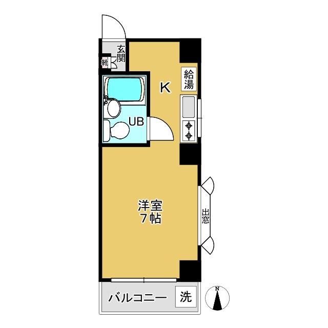 サンライズ(ワンルーム/4階)の間取り写真