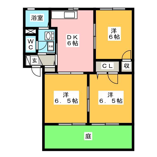 メゾンS・K・K A棟(3DK/1階)の間取り写真