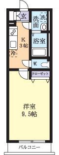 ルイ・キャーンズ(1K/1階)の間取り写真