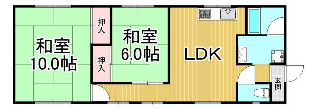 米田マンション2(2LDK/3階)の間取り写真