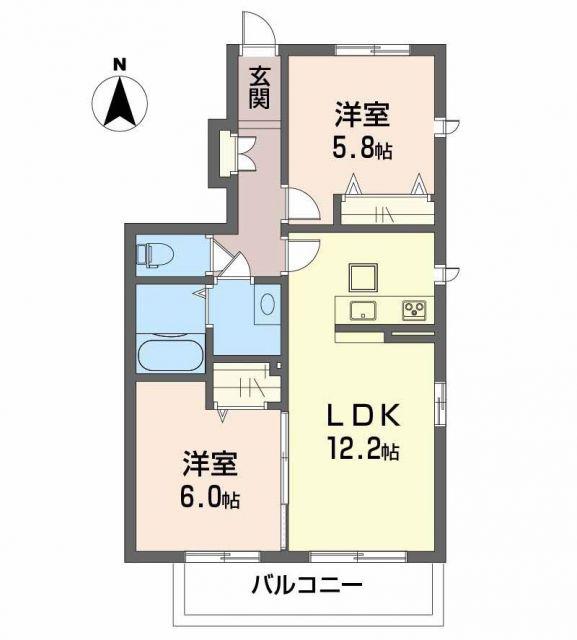 ベラ ルーチェ(2LDK/1階)の間取り写真