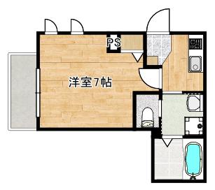 メゾンアネシス(1K/2階)の間取り写真