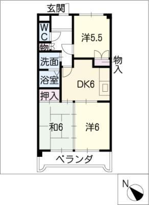 DOMUSSHIMA(3DK/3階)の間取り写真