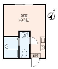 プラムウェル(ワンルーム/1階)の間取り写真
