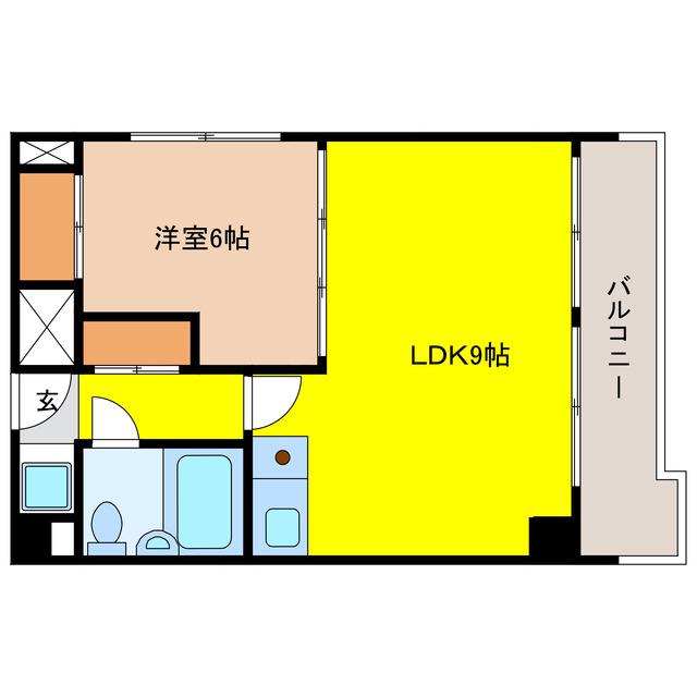 エルデ大手前(1LDK/12階)の間取り写真