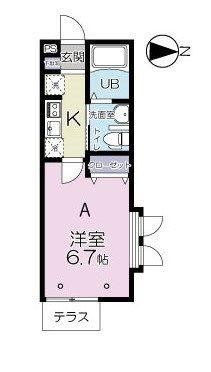グランビル清水(1K/1階)の間取り写真