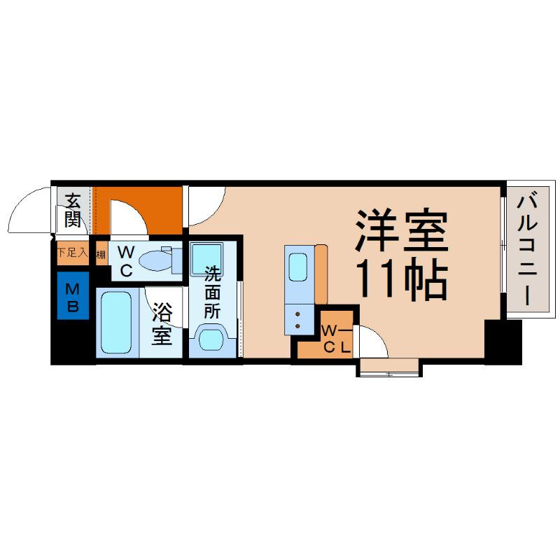 RAFFLE OZONE(ワンルーム/6階)の間取り写真