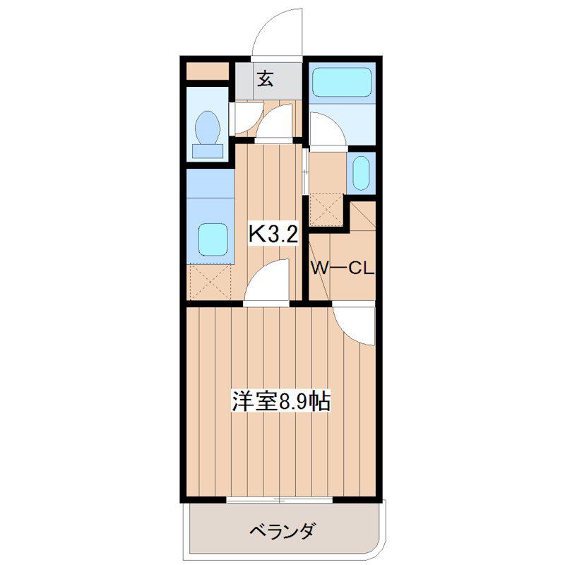 シャムロックII(1K/1階)の間取り写真