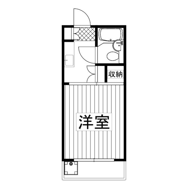 白馬レジデンスII(1K/1階)の間取り写真