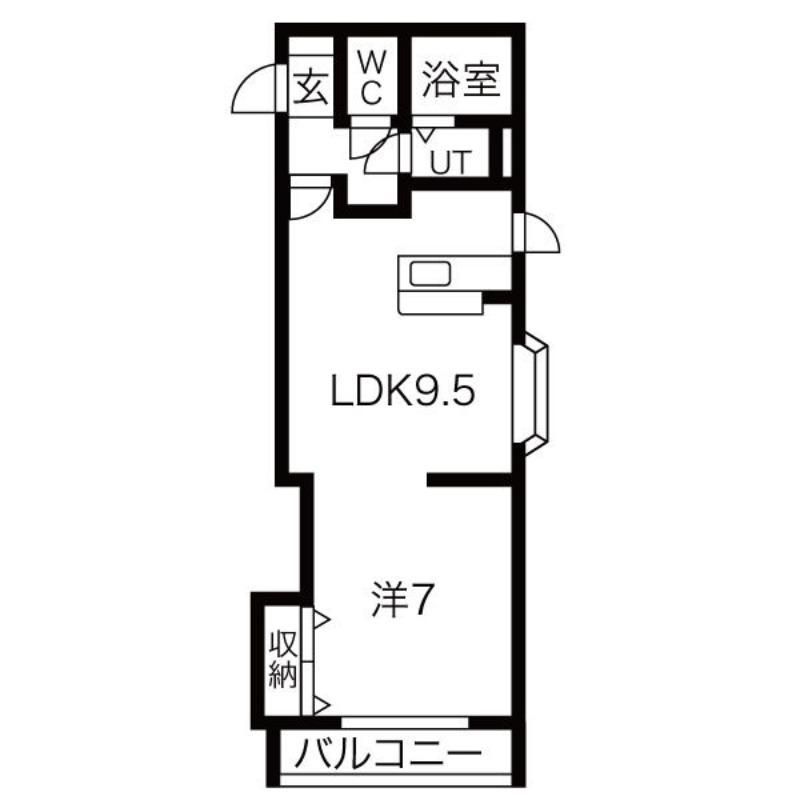 BETULA澄川(1DK/3階)の間取り写真