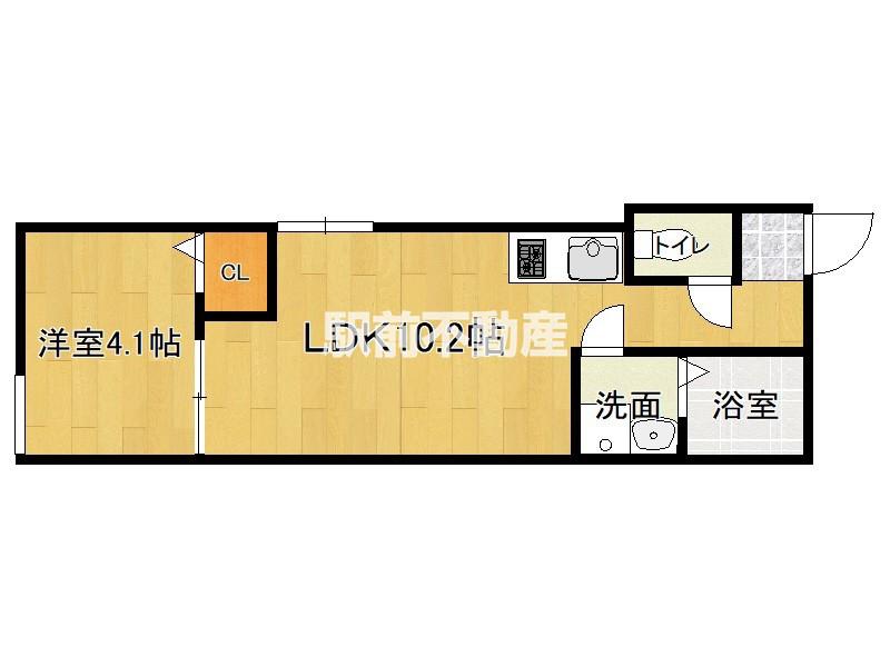 仮有田アパート(1LDK/2階)の間取り写真