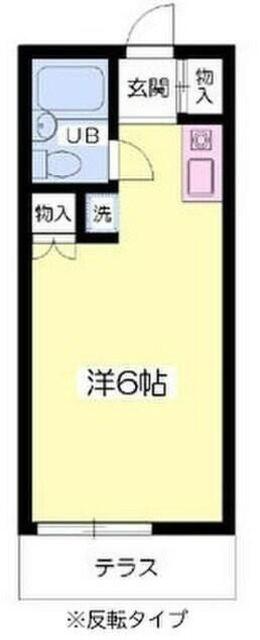 ドルチェ国立(ワンルーム/2階)の間取り写真