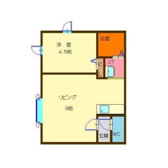エクセレンス啓北(1DK/1階)の間取り写真