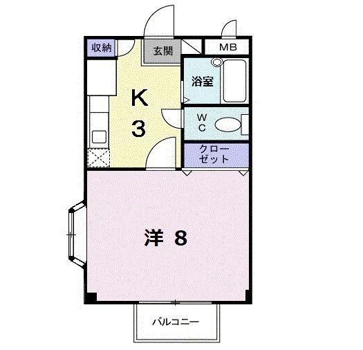 FAVORITE LIFE(1K/2階)の間取り写真