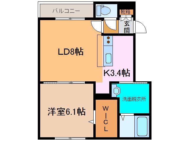 CLOTHO(1LDK/1階)の間取り写真
