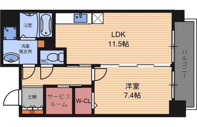 フォンセ ブラン(1LDK/5階)の間取り写真