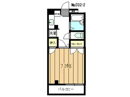 ハウスキャンファーツリー(1K/2階)の間取り写真