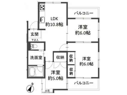 PLENDY前野町(3LDK/3階)の間取り写真