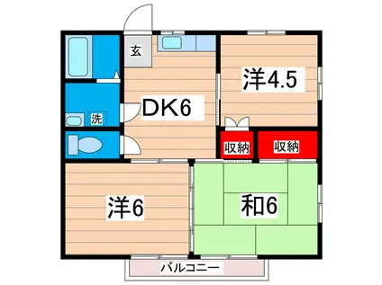 ハイツ内山(3DK/2階)の間取り写真
