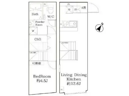 MAISON DE M(1LDK/1階)の間取り写真