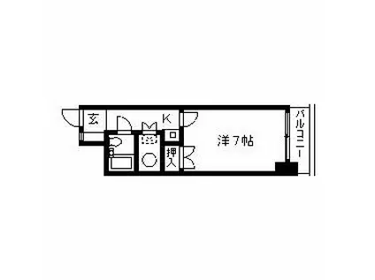 シングルハイツ相模大野(1K/3階)の間取り写真