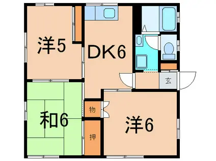 シャルマンハイム(3DK/1階)の間取り写真