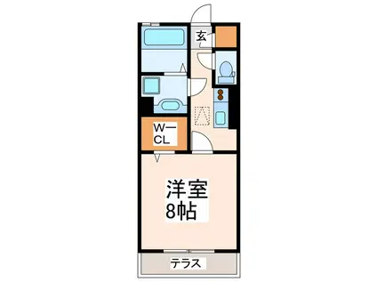 アザック花園(1K/1階)の間取り写真