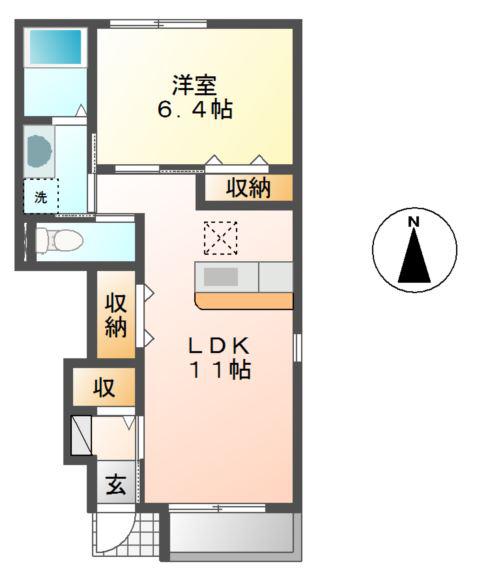 リバティ(1LDK/1階)の間取り写真
