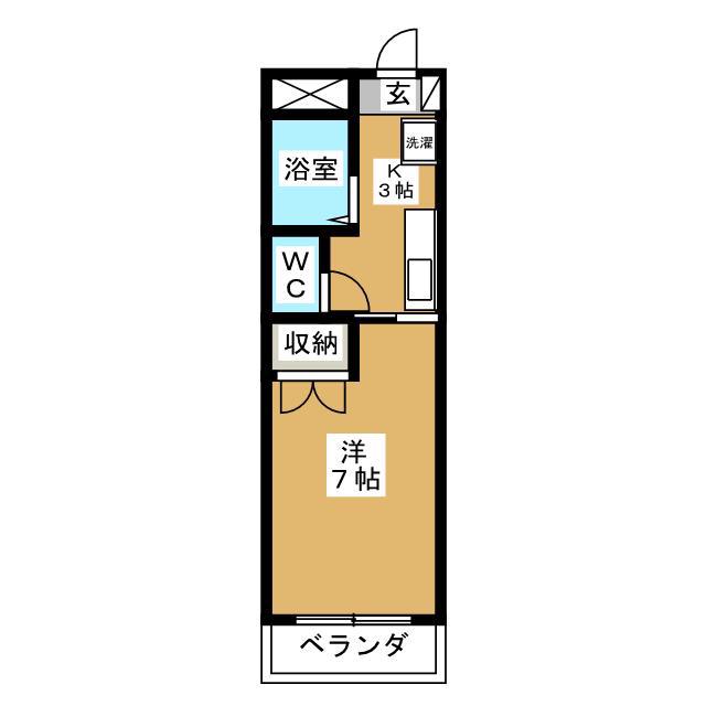 サジーム21(1K/1階)の間取り写真